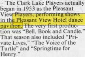 Pleasant View Hotel and Dance Pavillion - Aug 20 2000 Article